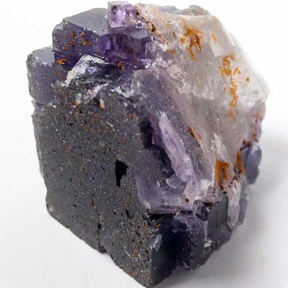 Large dark purple fluorite crystal cube with pyrite inclusions from Illinois - Picture 4 of 6